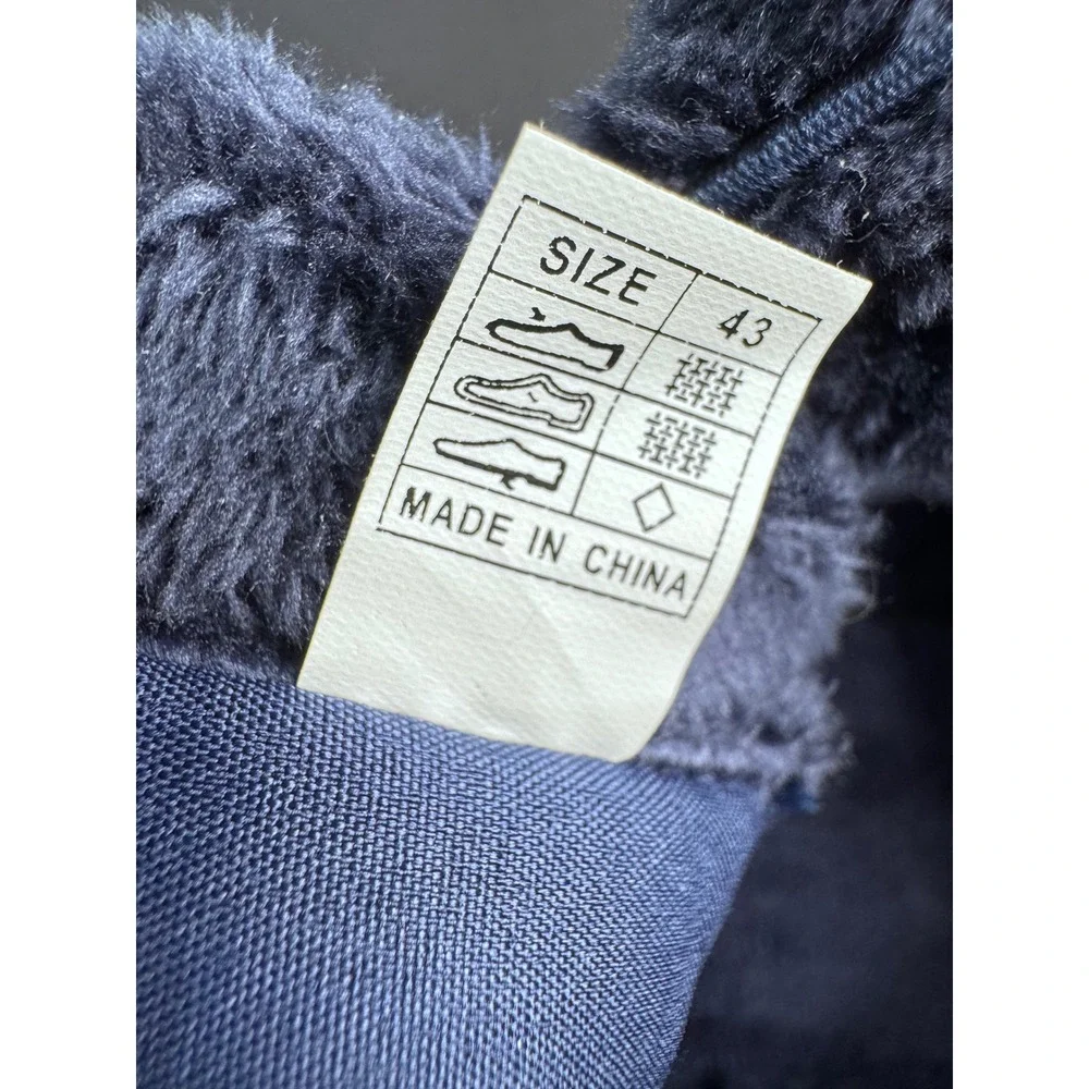 Size 43 Blue Barefoot Winter Ankle Boots Men's Faux‎ Fur Lined Minimalist Shoes